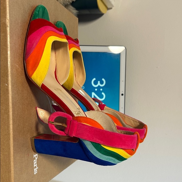 Christian Louboutin Multicolor Strappy Heels - Picture 2 of 5